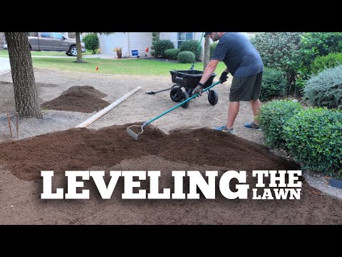 How to Level Your Lawn the Easy Way. | Lawn Leveling with Topsoil | Front Yard Renovation
