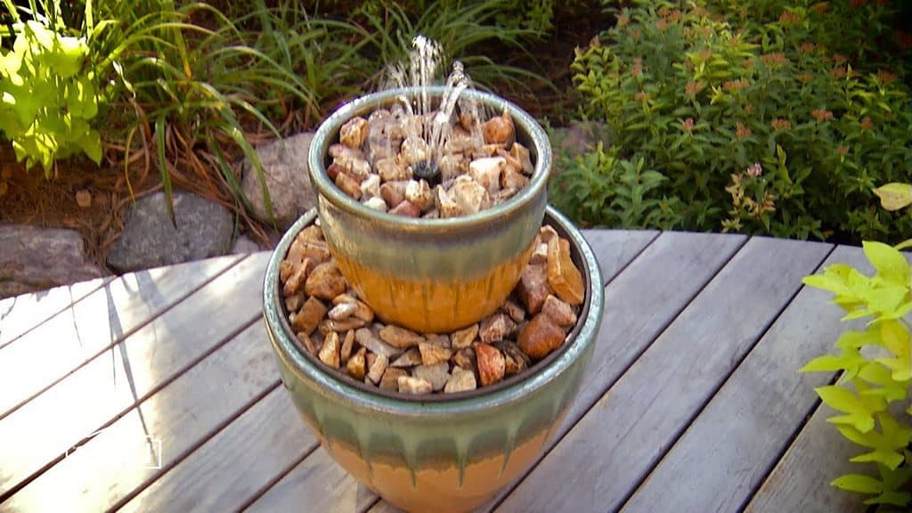 two tier potted fountain