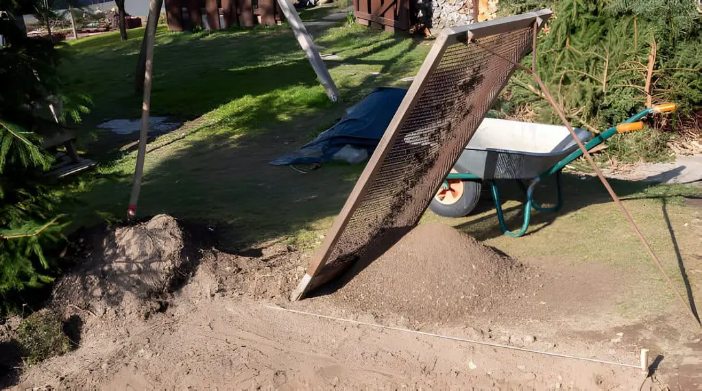 sieve garden soil into a compost