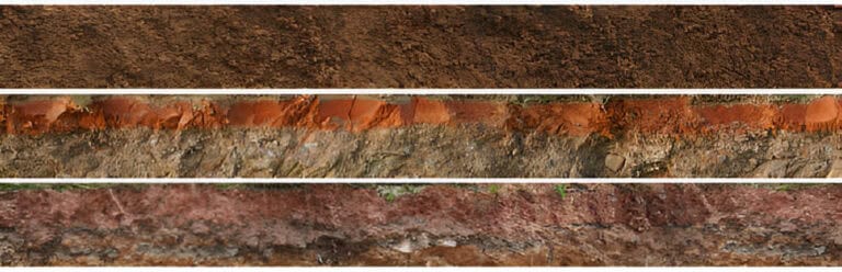 layered soil geology cross-section underground earth