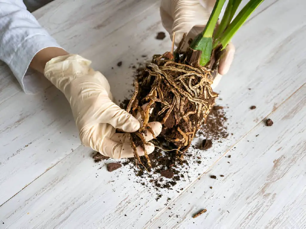 damaged diseased orchid roots rot