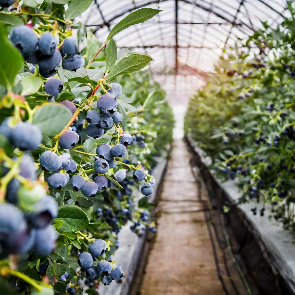 hydroponic Blueberries greenhouse