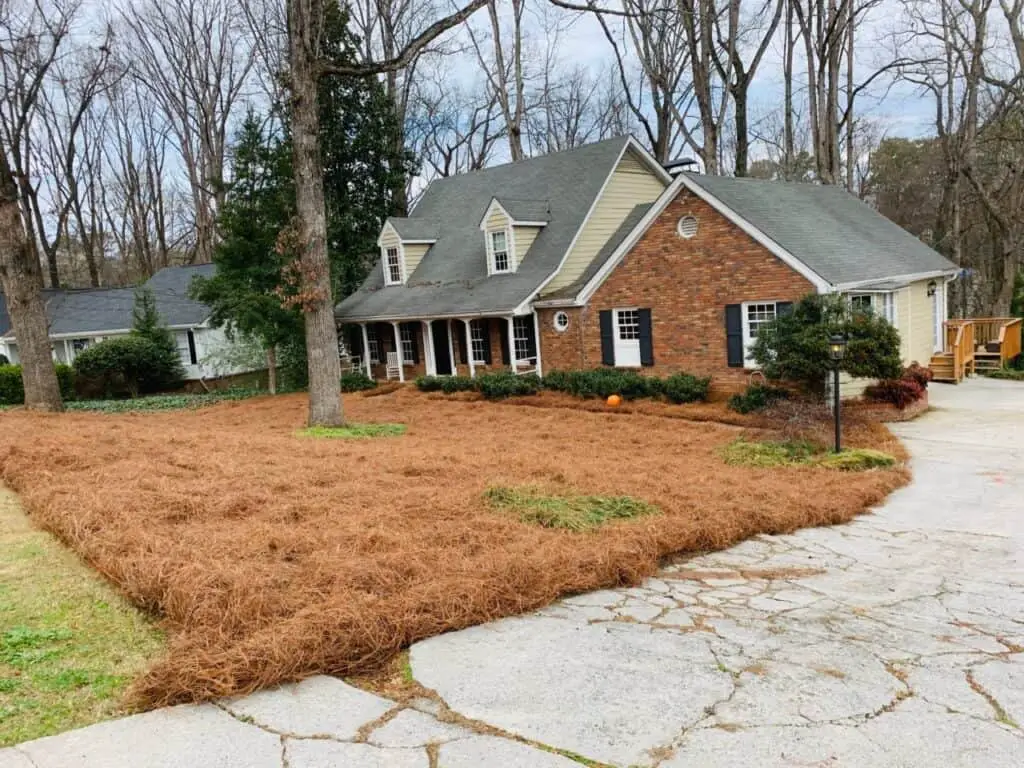 Pinestraw and Mulch Installation