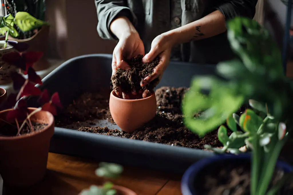 working with soil planter