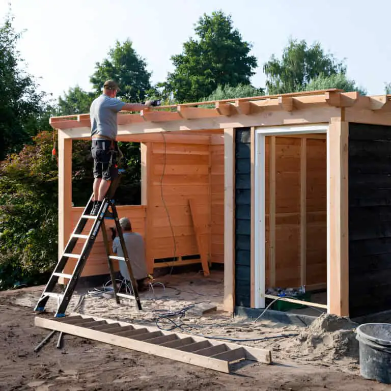 building a domestic wooden garden shed