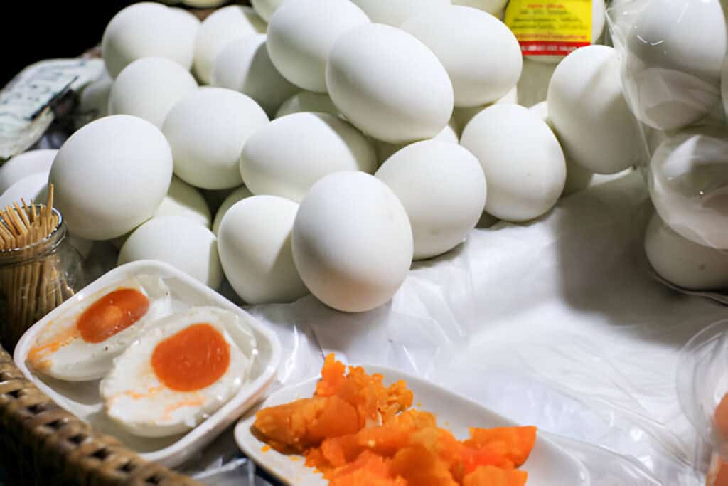 salted duck eggs for sale in the fresh market the preservation
