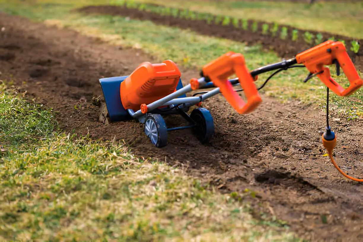 garden tiller rotary tiller mini-cultivator or rotavator tillers break up compacted